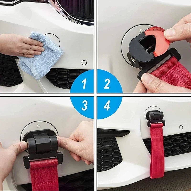 High Strength Car Color Pendant Tow Strap Belt Tow Rope Sticker Ribbon Car Decorations Sticker Trailer Ropes Bumper Towing Strap