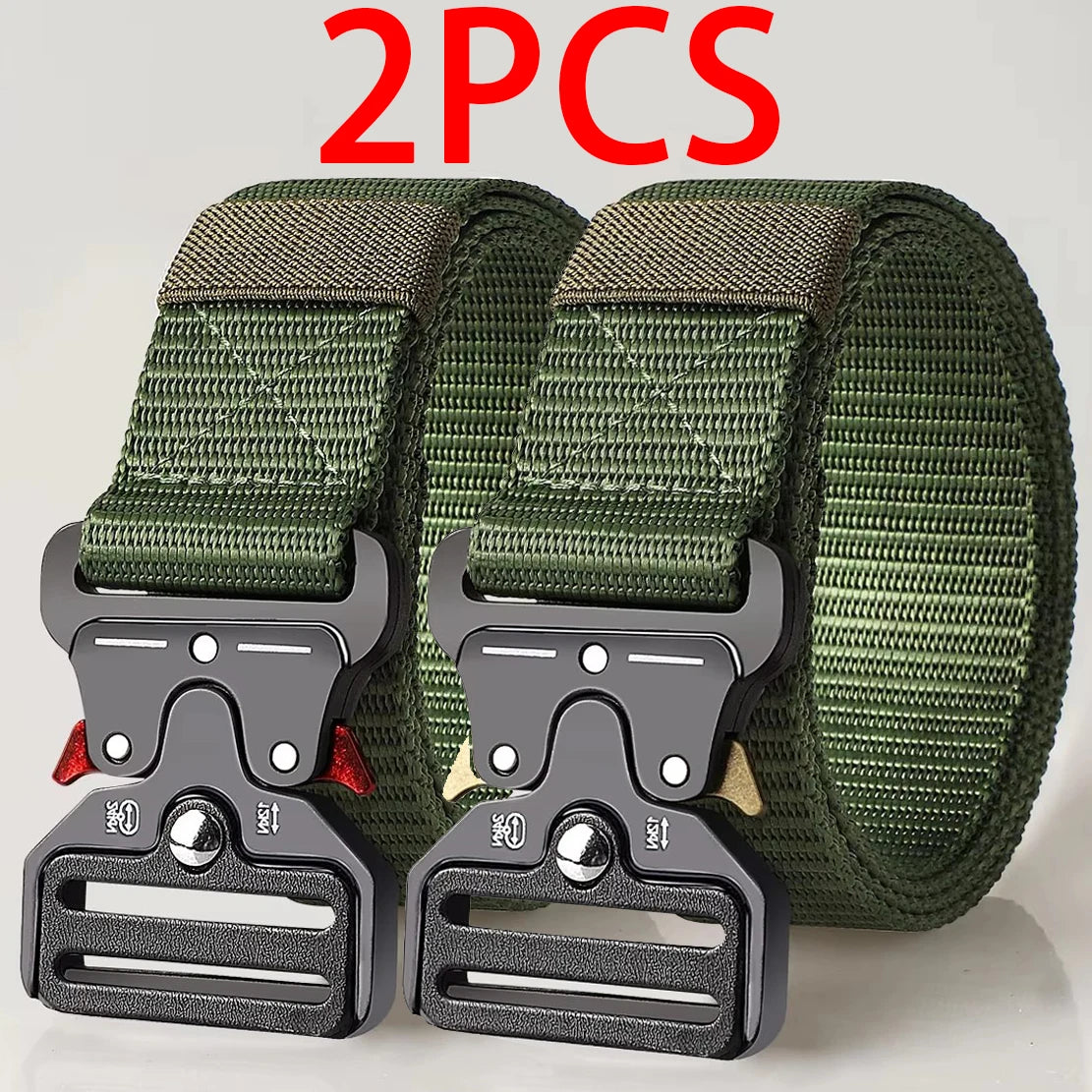 Cinturones tácticos versátiles para hombres: diseño duradero y ajustable, para entusiastas de los deportes al aire libre, par con pantalones vaqueros, para hombres y mujeres ﻿