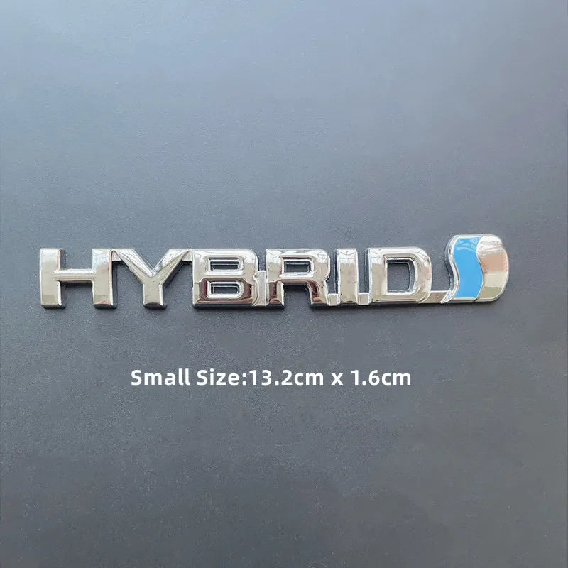 3D Metal HYBRID Logo Side Fender Rear Trunk Emblem Badge Car Sticker Decals For Toyota Prius Camry Crown Auris Rav4s TRD