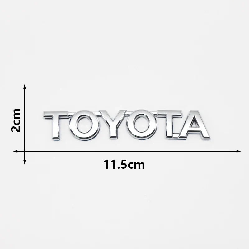 3D ABS TOYOTA Letters Emblem Rear Trunk Badge Logo Nameplate Sticker Black Chrome For Hilux Highlander Yaris RAV4 Camry Corolla