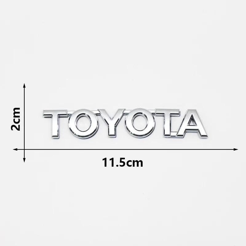 3D ABS TOYOTA Letters Emblem Rear Trunk Badge Logo Nameplate Sticker Black Chrome For Hilux Highlander Yaris RAV4 Camry Corolla