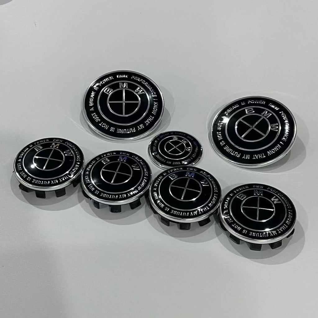 BMW 7Pcs Badge Logo 3D Wheel Center Cap Set Fit E36 E46 E53 E90 E60 E93 E87 G01 G20 E30 X1 X3 X5 X6 X7 F30 F20 Auto Accessories