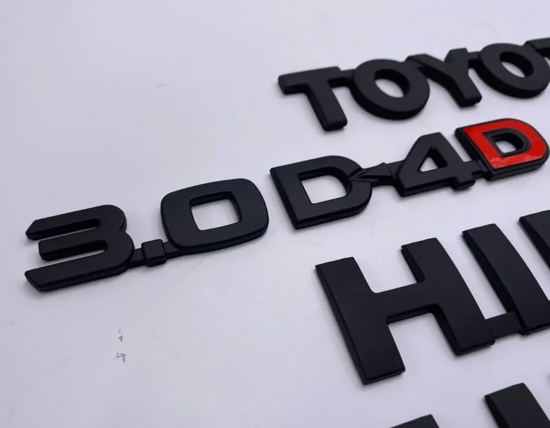 ABS HILUX 2005-2015 Logo Car Letter Sticker for Toyota VIGO MK6 MK7 HILUX 3.0 D4D Trunk Decal Badge flank Emblem Accessories