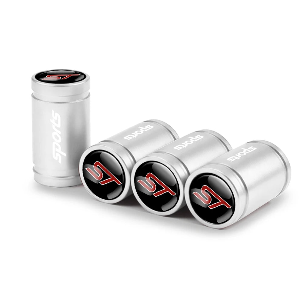 4pc Mustang Logo Tire Valve Caps Aluminum Alloy Dustproof Car Wheel Air Stem Cover For Ford Focus ST Mk7 Everest Kuga Fiesta Mk3