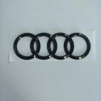 AUDI Q8 4-Ring logo ABS Black Car Hood Front Grill Emblem Rear Trunk Badge Q8 Sticker Quarrto Sline Emblem For Q8 2018-2024