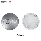 4pcs For Audi Q3 Q4 Q5 Q7 S3 S4 S5 S6 S7 TT A1 A2 A3 A4 A5 A6 A7 Q2 60mm 61mm 68mm 69mm Car Wheel Center Cap Hub Covers Badge