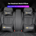 Nappa Leather Car Headrest Neck Pillow Waist Cushioning For Chevrolet Spark Captiva Cruze Malibu Equinox Trax Camaro Blazer