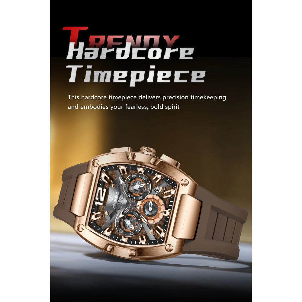 POEDAGAR Fashion Military Men's Watches Luminous Waterproof Date Sports Male Clock Chronograph Silicone Quartz Luxury Wristwatch