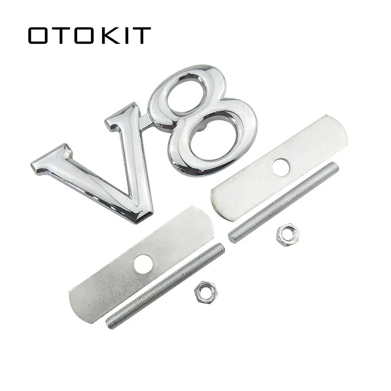 Car Styling Metal V8 Car Front Grille Emblem Badge For Ford Chevrolet Dodge Skoda Volkswagen SEAT BMW Fiat Toyota Infiniti