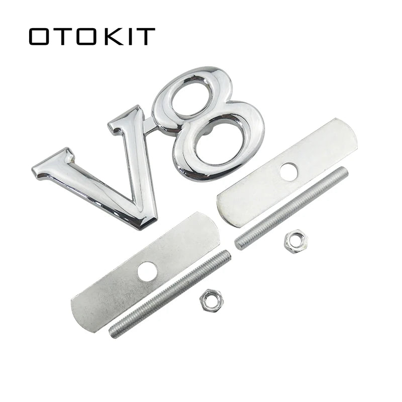 Car Styling Metal V8 Car Front Grille Emblem Badge For Ford Chevrolet Dodge Skoda Volkswagen SEAT BMW Fiat Toyota Infiniti
