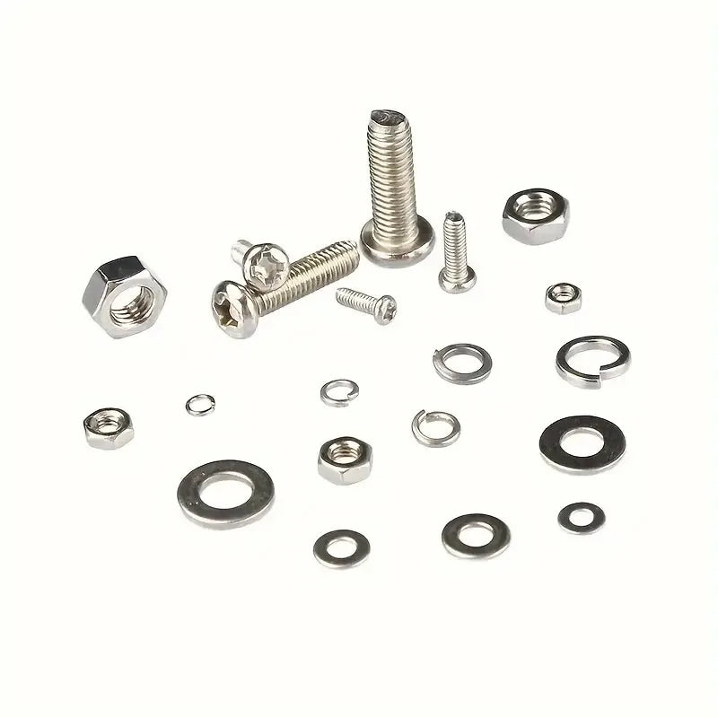 Kit surtido de tuercas y tornillos de acero inoxidable premium de 320 piezas: resistentes a la corrosión, tuercas a presión, tamaños M2 a M5 - Ideal para bricolaje,
