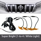 4Pcs 6Pcs Front Grille LED Lights For Toyota Land Cruiser Prado 150 120 Amber DRL Daytime Running Warning Grill Lamps
