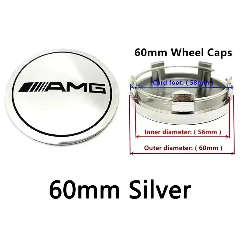 4pcs 56mm 60mm 75mm  68mm3Pin Car Wheel Center Cap Rim Hub Caps Emblem W202 W220 W213 W210 W164 E200 E260 E300 For Mercedes Benz