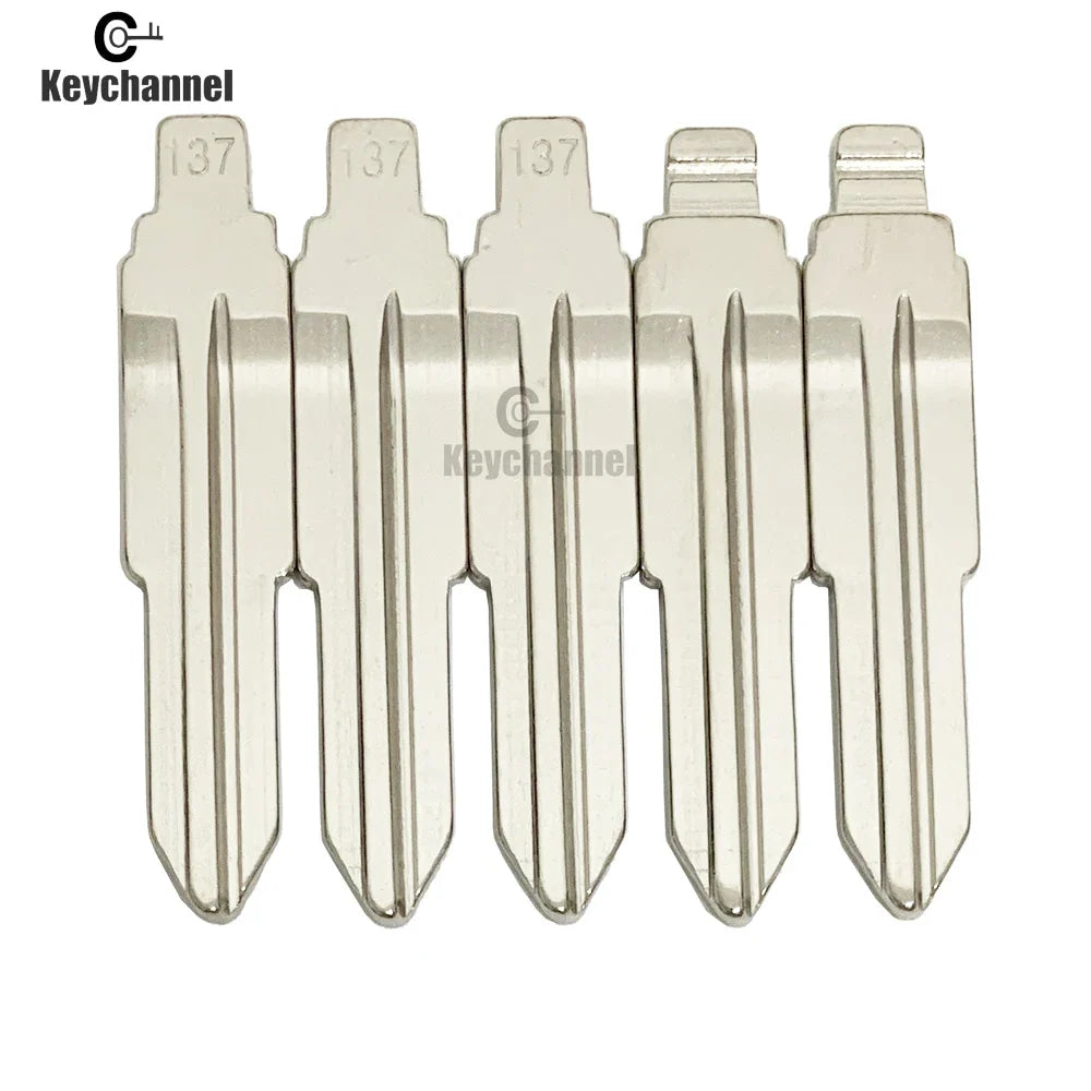 Keychannel 10pcs #137 HYN10 Metal Blank Flip Blade KD VVDI Remote Key SSY3 Blade For Ssangyong S170 Uncut Car Key Replace Blade
