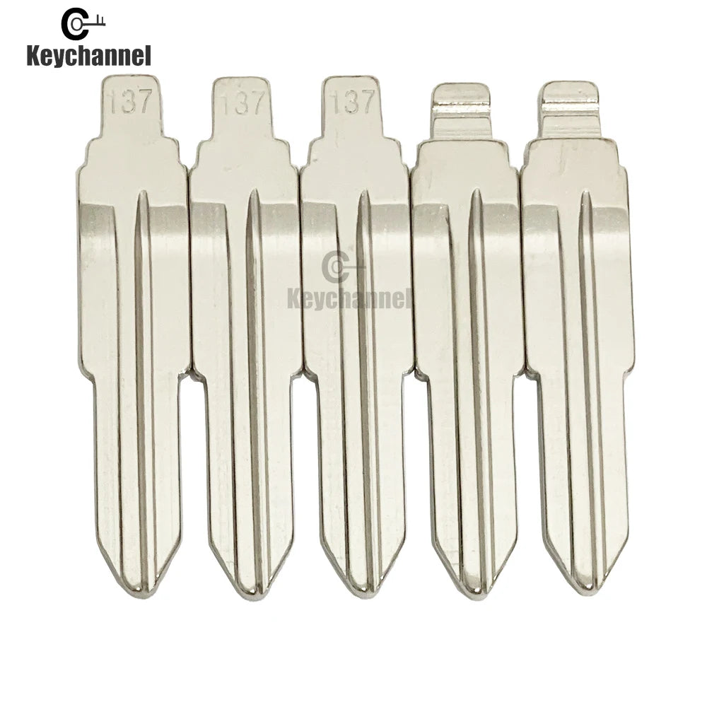 Keychannel 10pcs #137 HYN10 Metal Blank Flip Blade KD VVDI Remote Key SSY3 Blade For Ssangyong S170 Uncut Car Key Replace Blade