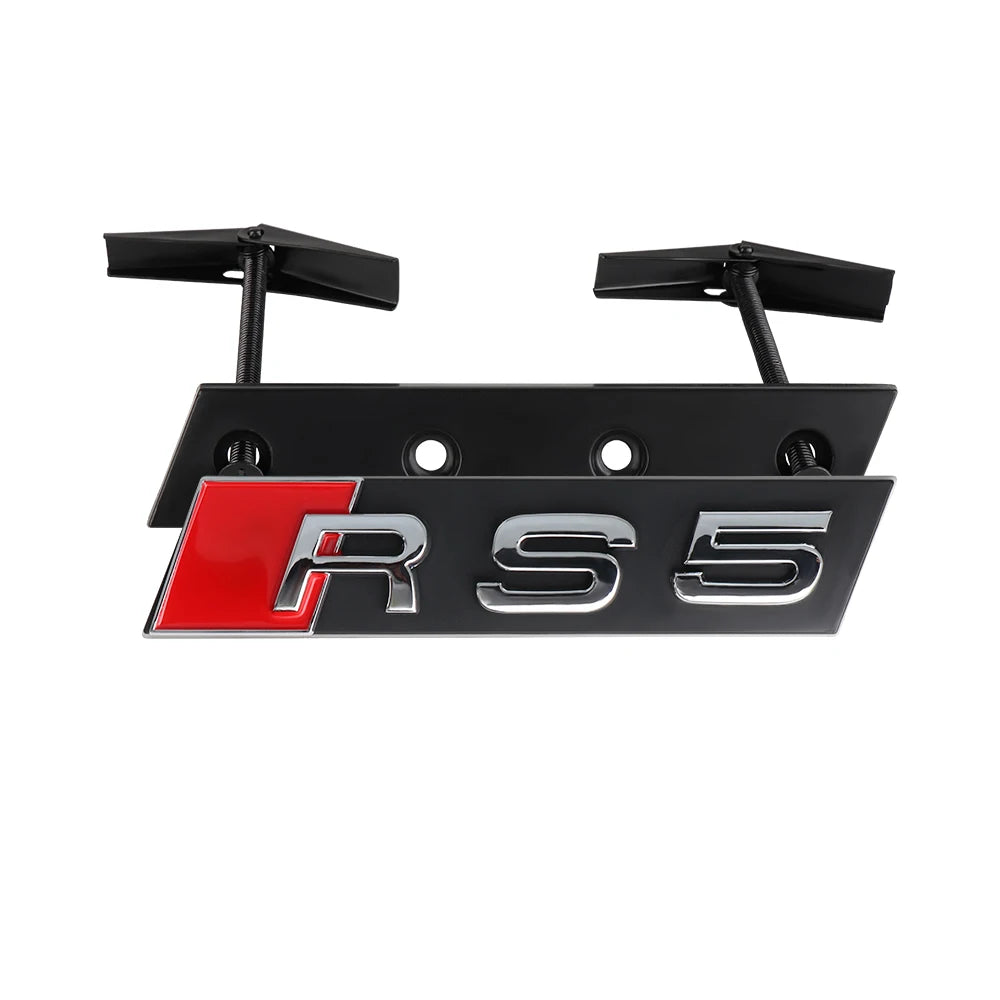 3D ABS For Audi RS6 RS4 RS3 RS5 RS8 RS7 Emblem Car Front Grille Badge Logo Decoration Stickers Exterior Modification Accessories