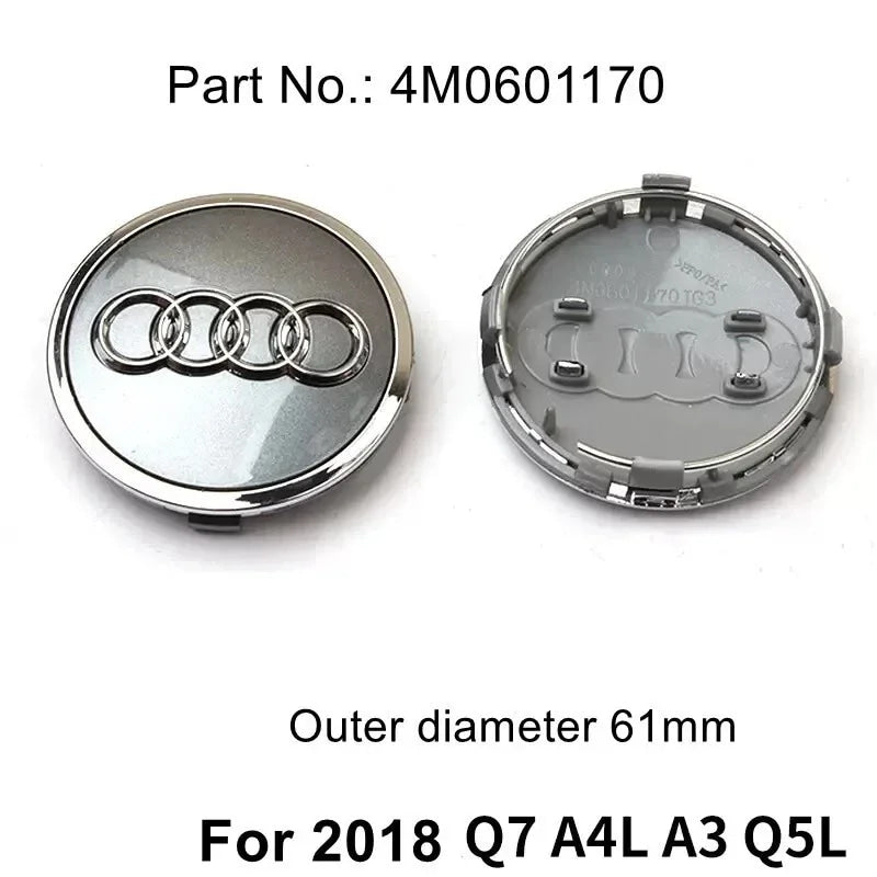 Audi 4pcs 60mm 61mm 68mm 69mm 123mm Car Styling Wheel Center Cap Hub Covers Badge for Audi A3 A4 A5 A6 A7 A8 S4 S6 Sticker