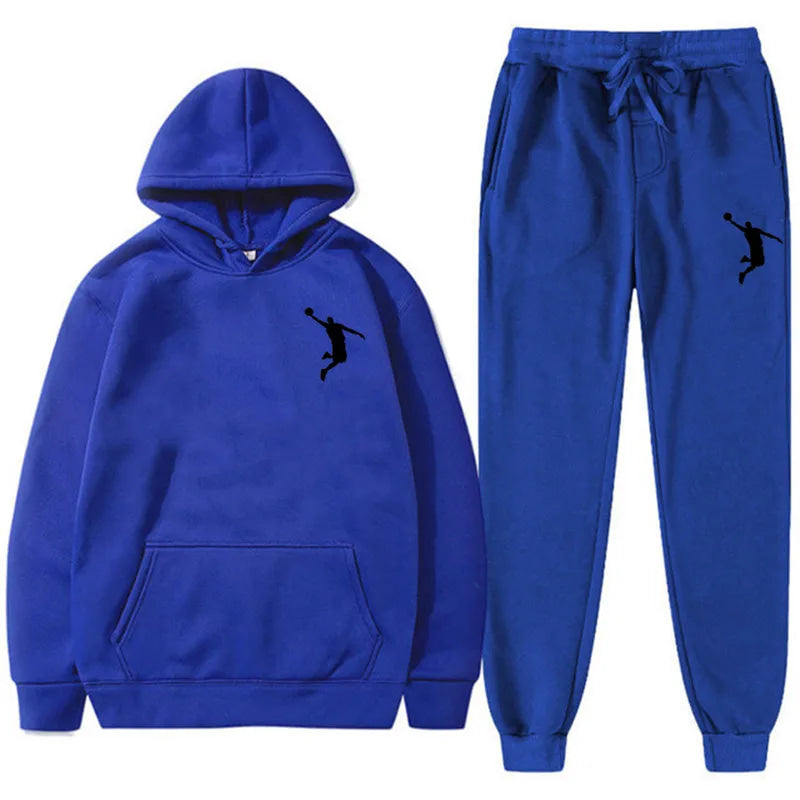 Sports Basketball Brand Sweatshirt Sweatpants Men Women 2 Pieces Sets Tracksuit Fashion Casual Hooded Sportswear Sudadera Hombre