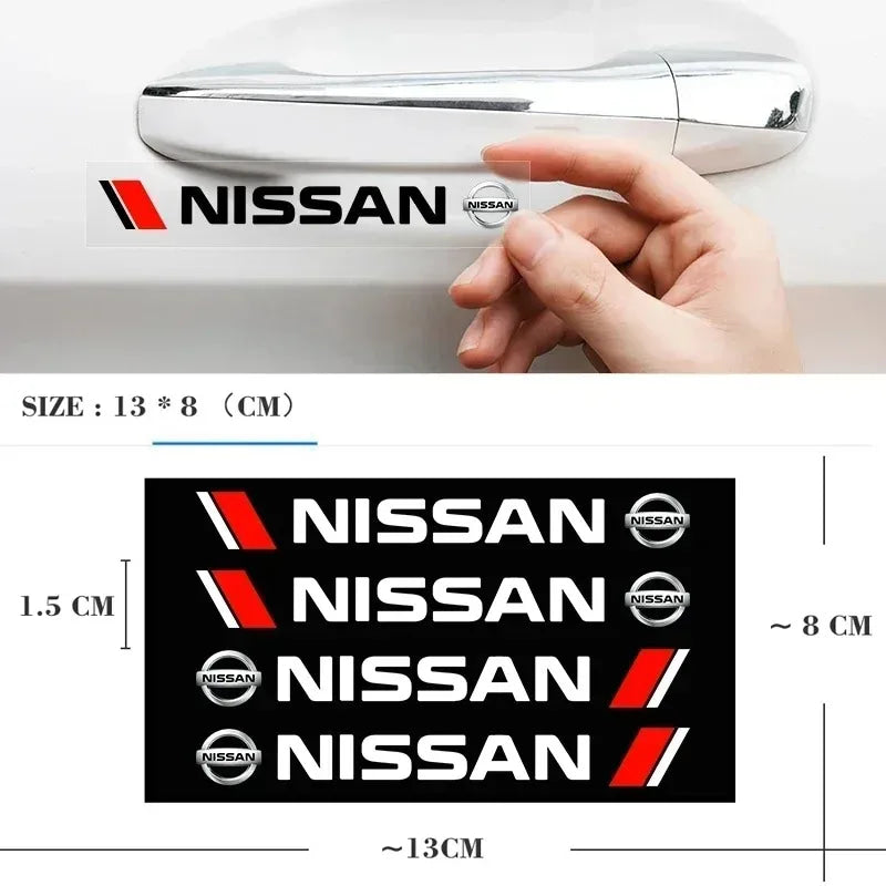 4PCS Car Styling Door Handle Decoration Stickers Decals For Nissan J10 X-Trail Qashqai Juke Leaf Micra NOTE Patrol Gadgets