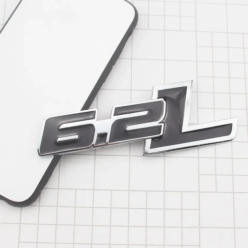 3D Metal 6.2L Logo Car Rear Boot Trunk Emblem Badge Sticker For Ford Raptor F150 Hummer H2 Chevrolet C7 Camaro Dodge Challenger
