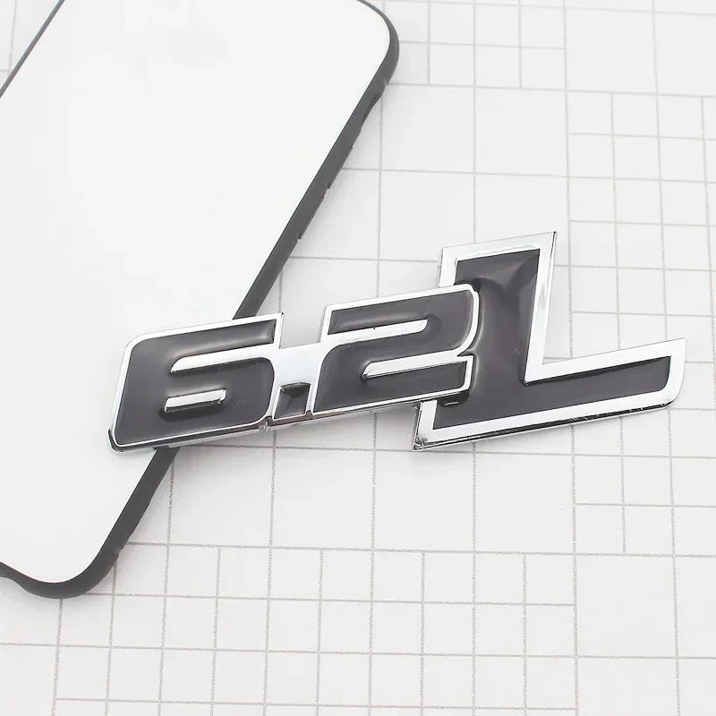 3D Metal 6.2L Logo Car Rear Boot Trunk Emblem Badge Sticker For Ford Raptor F150 Hummer H2 Chevrolet C7 Camaro Dodge Challenger