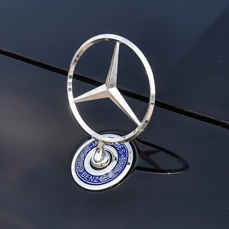 Car Bonnet Label Badge 3D Star Zinc Alloy Car Front Hood Emblem Mercedes Benz  W203 W204 W205 W206 W212 W213 W222 W223 E300