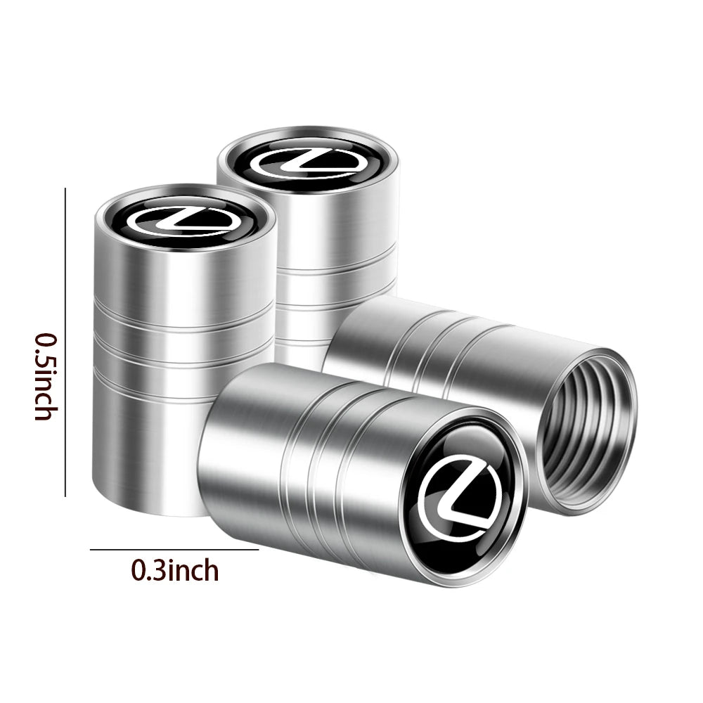 4Pcs Car Wheel Tire Air Valve Caps Stem Covers Exterior Accessories For Lexus LS LC IS350 ES300h ES300 IS250 IS220d NX350h RX LX