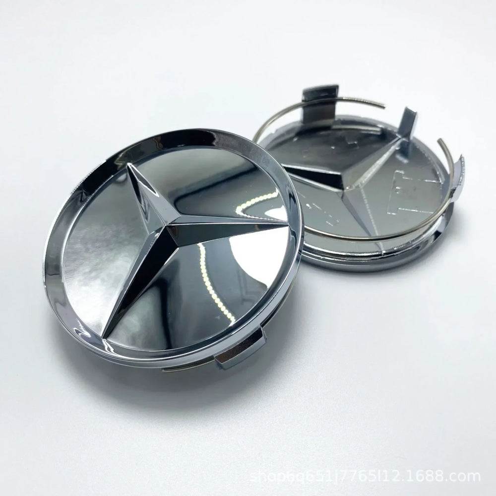 4 pieces 75MM Integrated Black or Silver Star Logo Mercedes Benz Amg C177 W218 Class Wheel Rims Center Hub Caps Auto Accessories