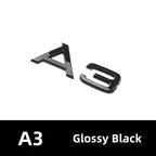 Car Rear Trunk Emblem Sticker For Audi A3 A4 A5 A6 A7 A8 Q3 Q5 Q7 Original Size Quarrto Sline Emblem ABS Black Refit Accessories
