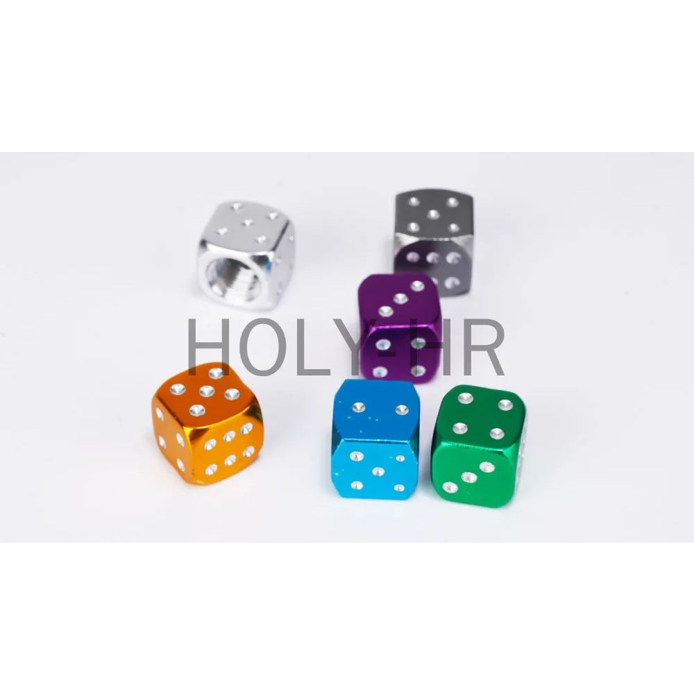 Aluminum Dice Tire Valve Caps Dustproof Car Truck Motocycle Bike Dice Wheel Stem Tyre Tire Wheel Stem Air Valve Dust Cap Cover