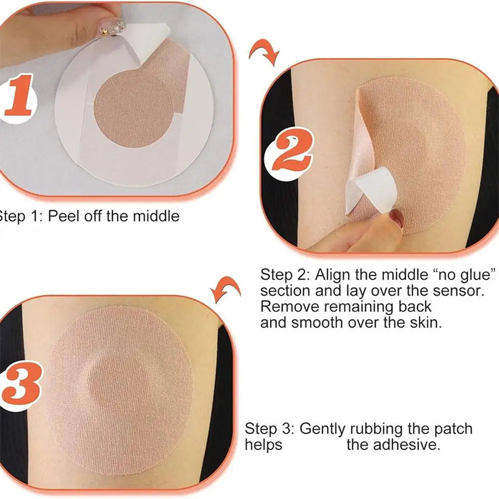 Blood glucose meter sensors Libre 2/3, Waterproof Patches, Hypoallergenic & Latex-Free No Glue in Center, 25PCS/Pk
