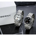 BERNY Full Titanium Watches for Men Super Luminous Sapphire Sports Field Quartz Men's Watch VH31 Wristwatch 5ATM Easy Read
