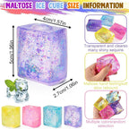 1PC Soft Colored Ice Cube Fidget Toys Funny Stress Reliever Reduce Pressure Prop Slow Rising Squeeze Toy For Kids And Adults