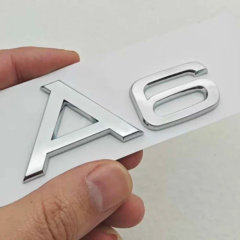 3D ABS Chrome Black Car Letters A4 A6 Logo Rear Trunk Badge Sticker Decals For Audi A4 A6 Auto Tail Marking Accessories