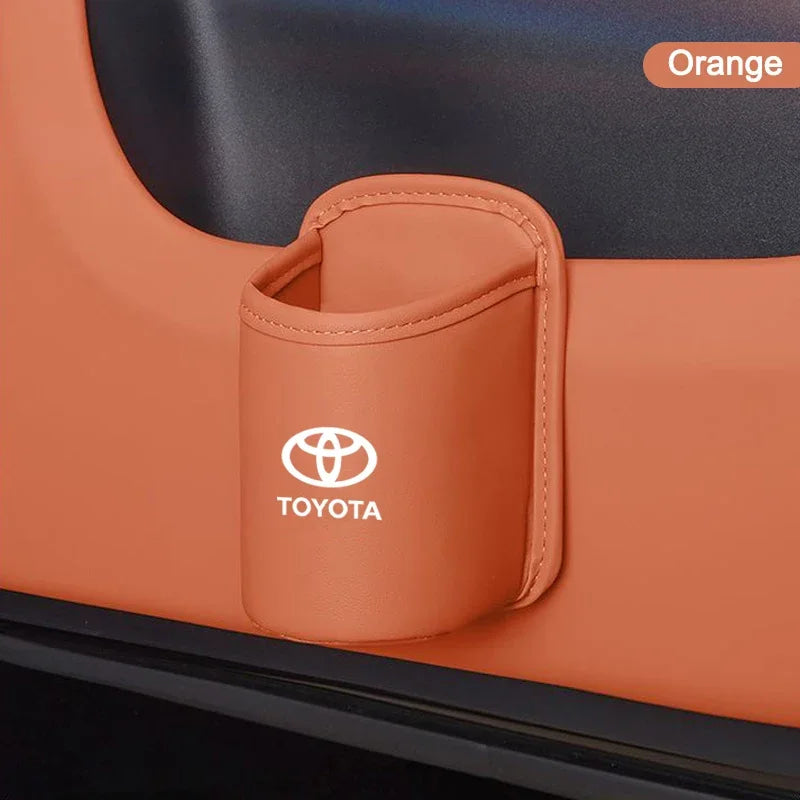 For Toyota Car Door Water Cup Holder Back Seat Drink Rack Leather Storage  Corolla Yaris Prius Camry Auris Avensis car sticker