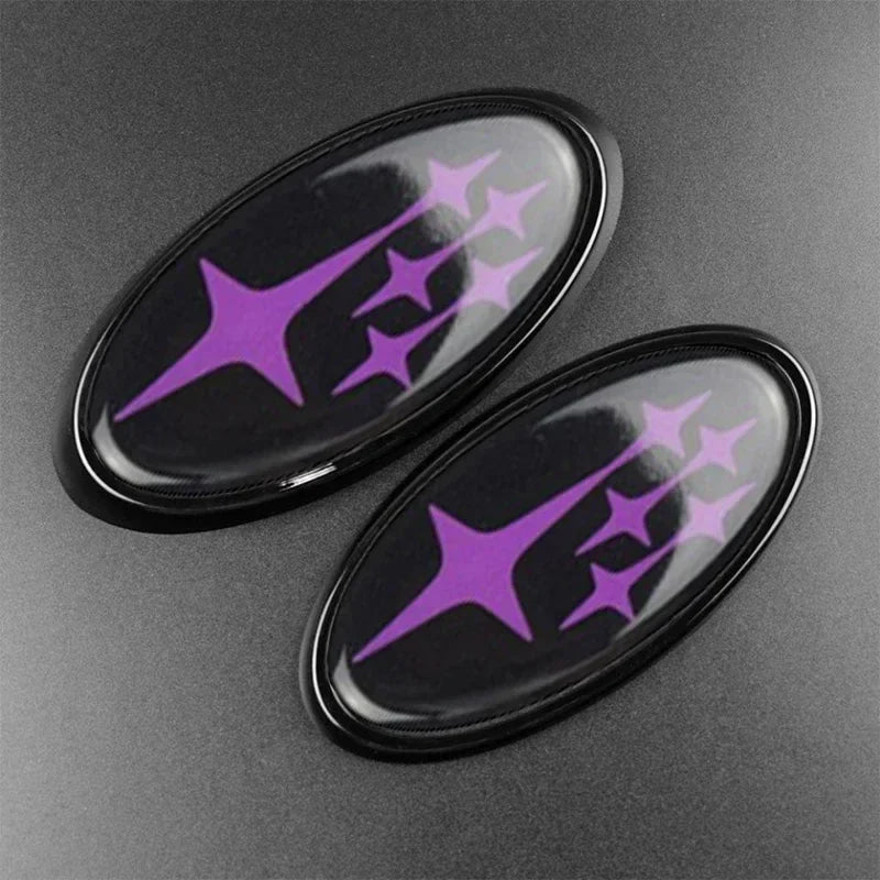 2Pcs Acrylic Car Front Rear Logo Emblem Sticker For Subaru STI XV Impreza BRZ WRX Legacy Outback Auto Hood Trunk Badge Cover
