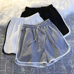 Mini pantalones cortos informales, pantalones cortos de pierna ancha holgados simples de verano para mujer, novedad