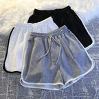 Mini pantalones cortos informales, pantalones cortos de pierna ancha holgados simples de verano para mujer, novedad