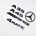 3D ABS Black A35 A45 A160 A180 A200 A250 Logo Letters 4MATIC Badge Car Rear Star Sticker AMG Emblem For Mercedes Benz