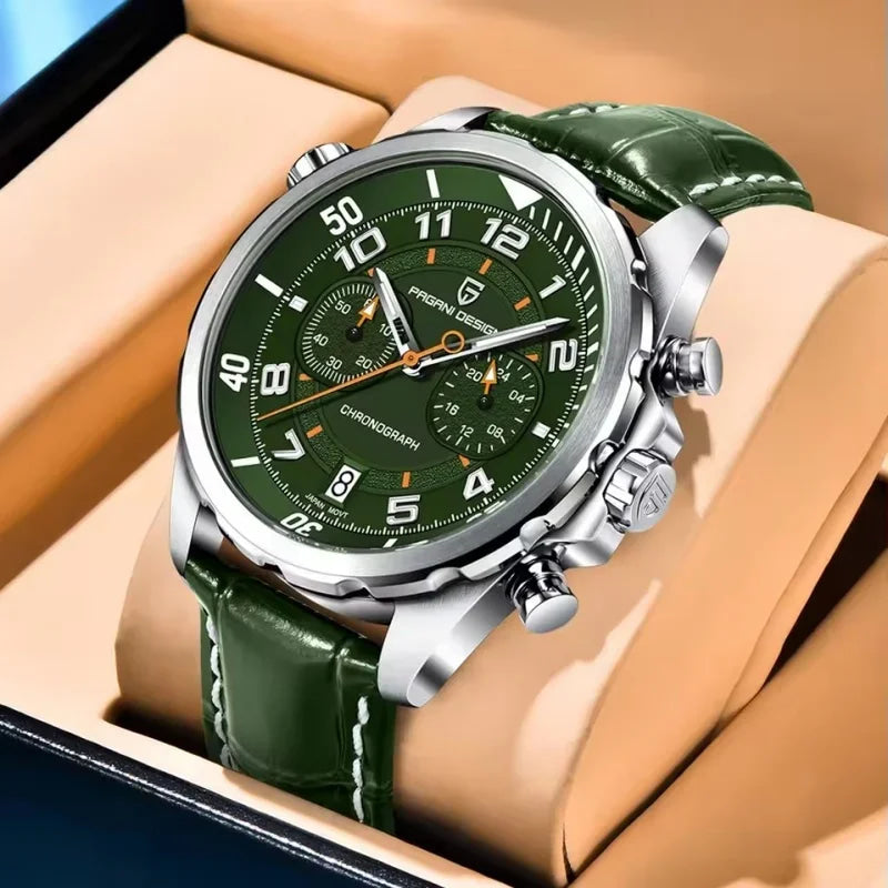 PAGANI DESIGN Watches 2026 New Strong Luminous Luxury Quartz Men Watch Fashion Leather Watch For Men Sapphire Glass Chronograph