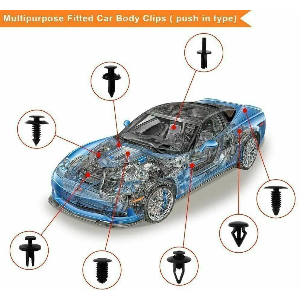 750 Pcs Car Retainer Clips Auto Fasteners Push Trim Clips Pin Rivet Bumper Kit Accessories