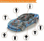 750 Pcs Car Retainer Clips Auto Fasteners Push Trim Clips Pin Rivet Bumper Kit Accessories