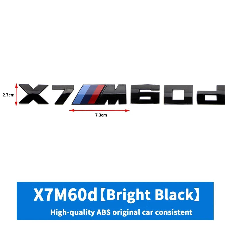 3D ABS M-Standard Sports Competition Emblem Rear Trunk Logo Sticker For BMW M1   X2 X3M X4M X5M X6M X7M Auto Modification  Badge