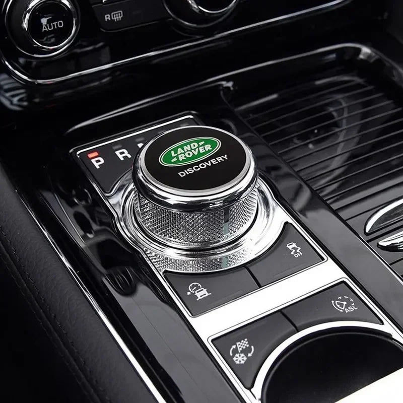 Shift Knob Decoration Metal Cover Car Console Button Sticker For Land Rover Discovery 2 3 4 Range Rover Freelander SV SVR Velar