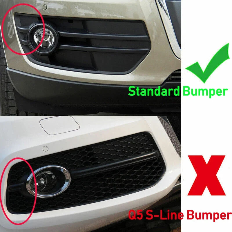 1Pair Black Honeycomb Fog Light Cover Grille for Audi Q5 8R 2009-2012 SQ5 Style