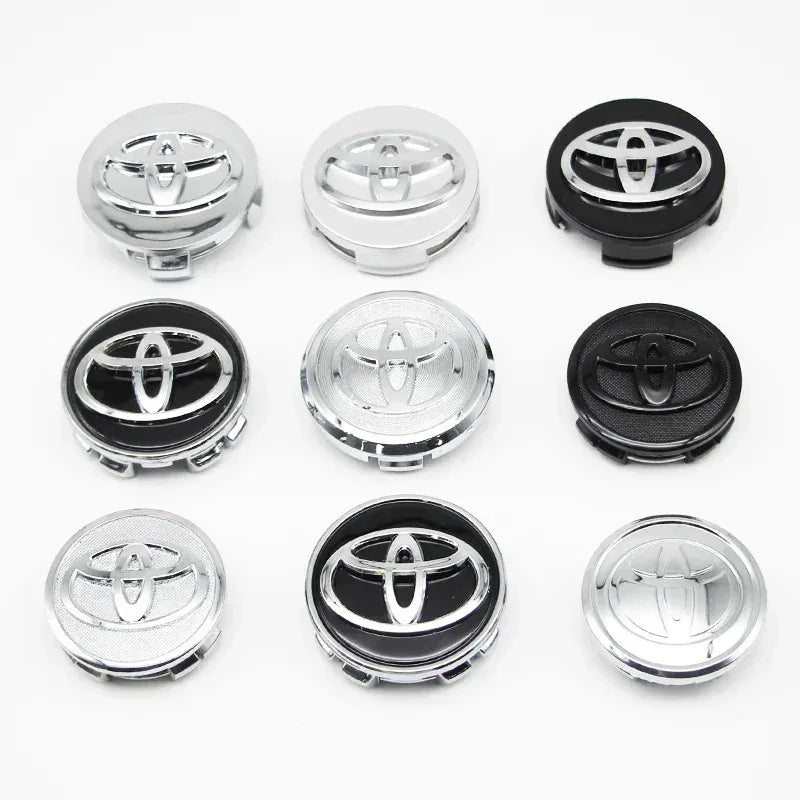 4pcs 57mm+62mm Car Tyre Wheel Center Hub Cap Badge For Toyota C-hr Prado Rav4 Yaris Hilux Prius Avensis Corolla Camry crown