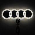 18.2x5.8cm for AUDI Car 4 Rings Logo Light Emblem A3 Q3 Q5 A1 TT 4D Led Badge Decals Refitting Decoration Glowing Accessories