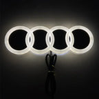 18.2x5.8cm for AUDI Car 4 Rings Logo Light Emblem A3 Q3 Q5 A1 TT 4D Led Badge Decals Refitting Decoration Glowing Accessories