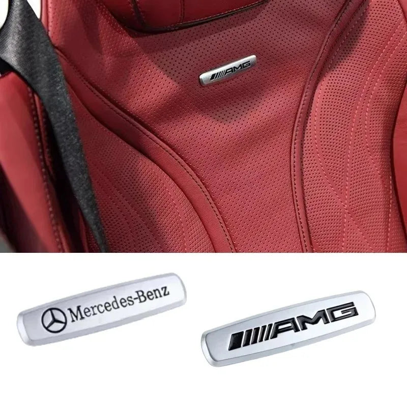 1/2/4pcs for AMG Car seat Emblem Backrest Headrest Clips Console Decoration Badge Interior decoration Sticker Accessories