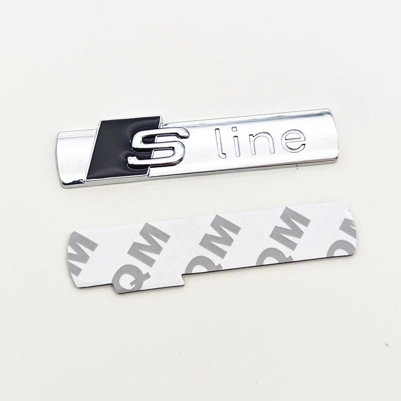 3D Metal Logo Sline Emblem Car Fender Side Sticker Front Grill Badge For Audi A3 A4 A5 A6 A7 S3 S4 S5 S6 TT S Line Accessories